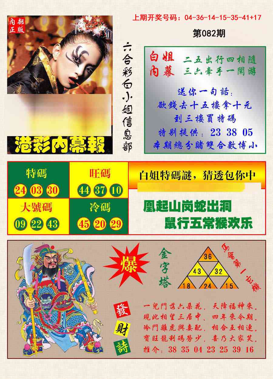 082期港彩内幕报[图]